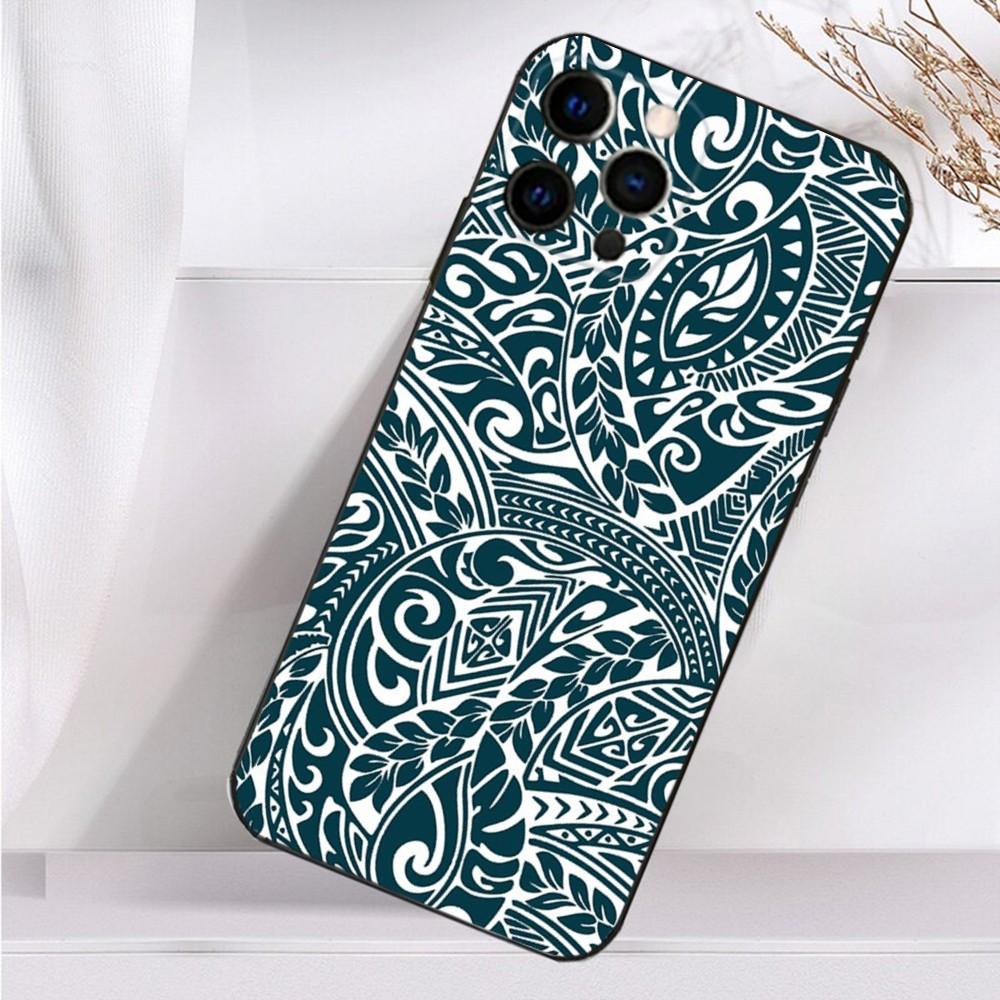 Maori Tribal Polynesia Phone Case For iPhone 16,15,14,13,12,11 Plus,Pro Max,XS,X,XR,SE,Mini,8,7 Soft Silicone Black Cover