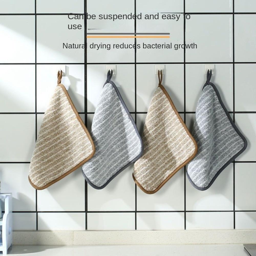 Portable Non-Stick Oil Dishwashing Cloth Absorbent Thickened Kitchen Rag Washable Reusable Cleaning Towel for Home Kitchen