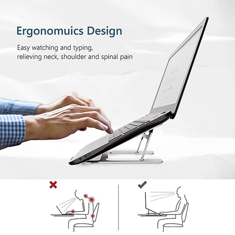 J006 Aluminum Alloy Laptop Heighten Cooling Stand Foldable Desktop Adjustable Notebook Bracket