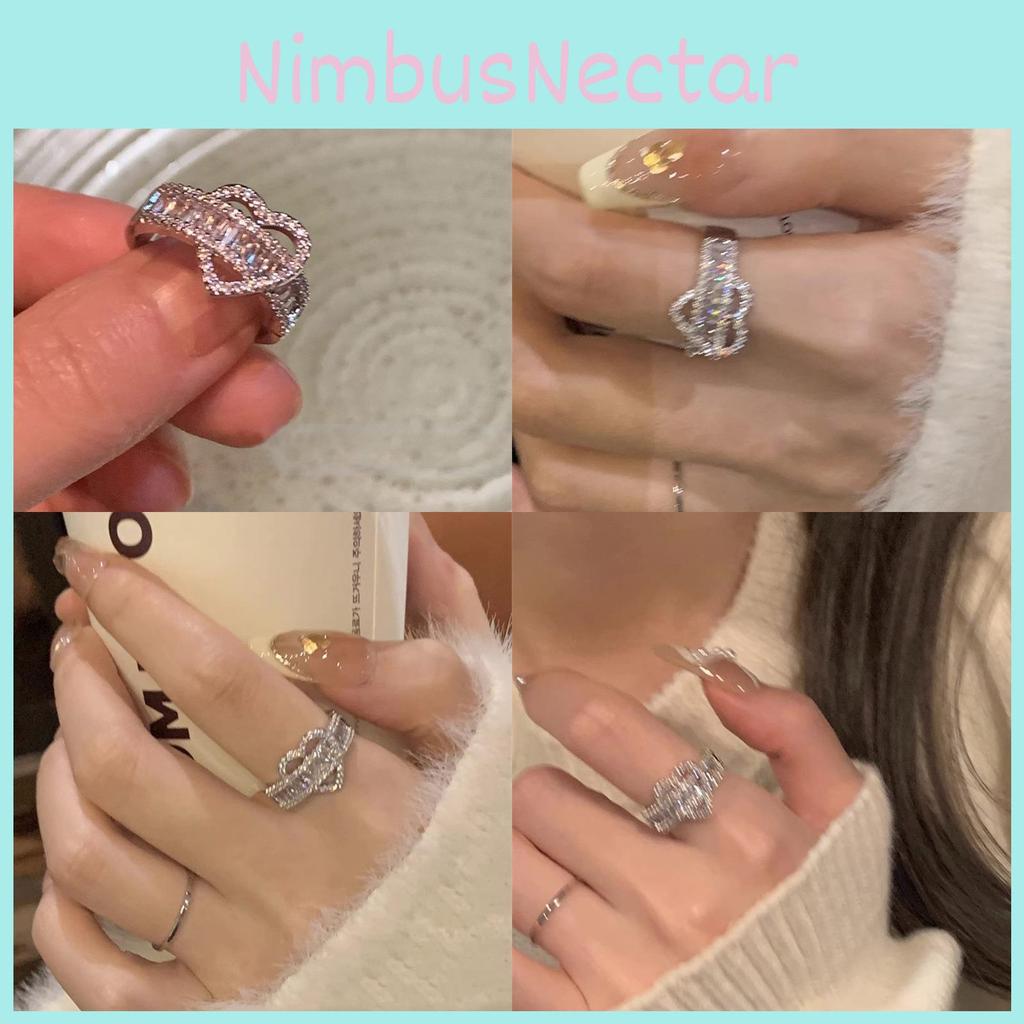 Elegant Adjustable Heart Shaped Zirconia Ring For Women Fashionable Fine Jewelry