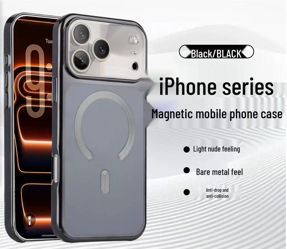Compatible Apple 17 Pro Max Magnetic Plating Case with iPhone 16 Lens Film Cover