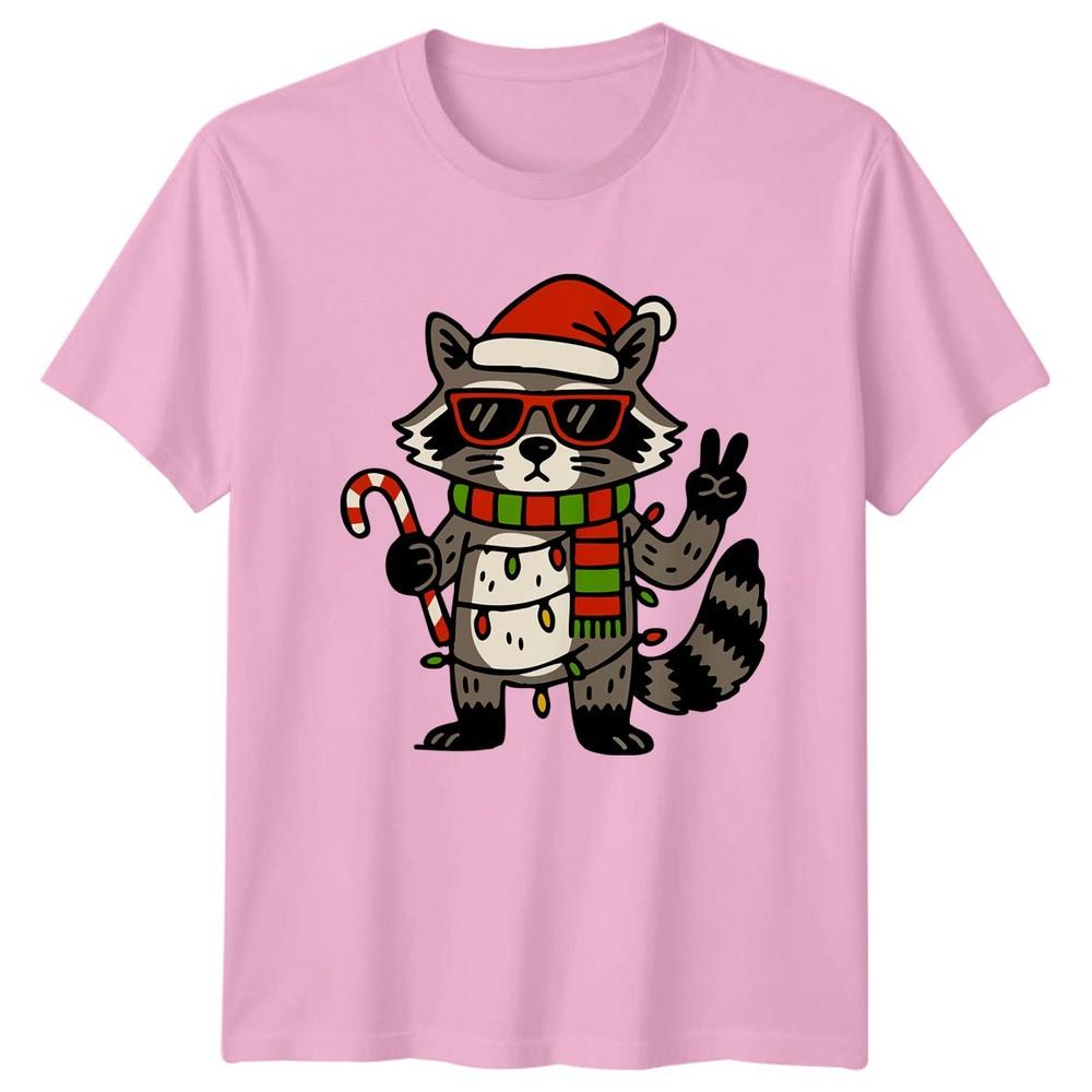 Raccoon Christmas Holidays Unisexs TShirt Unisexs Tee Graphic Unisex Top Festive
