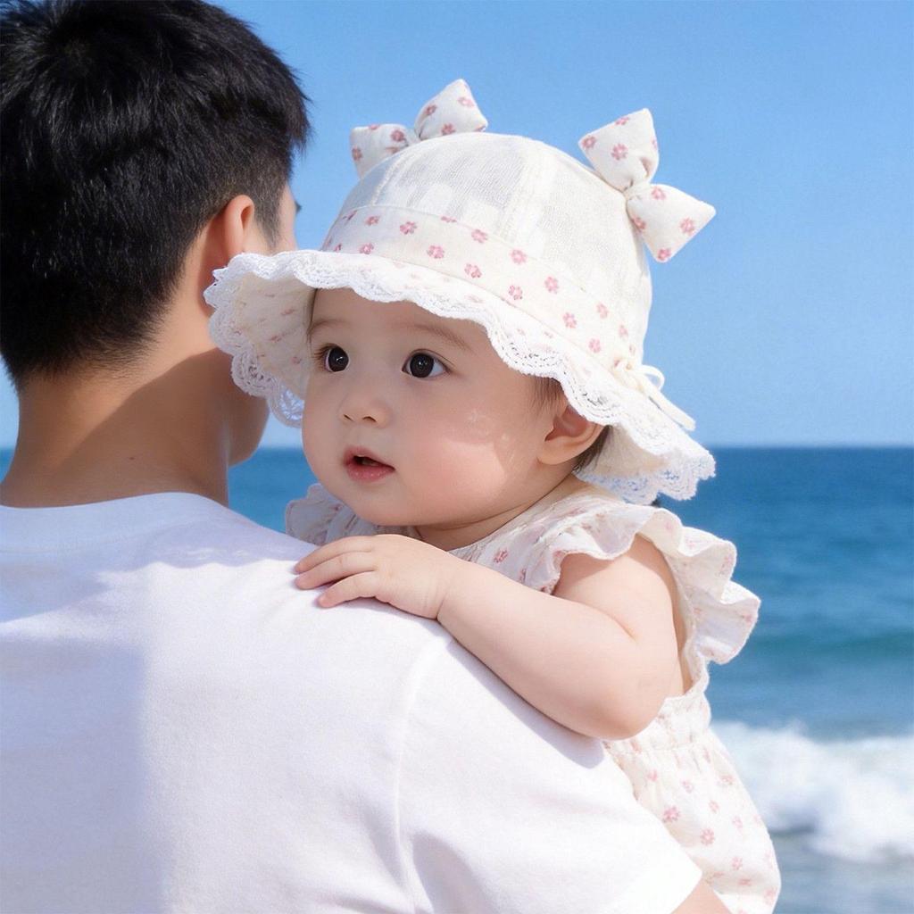 Korean Style Baby Girls' Breathable Mesh Summer Bucket Hat