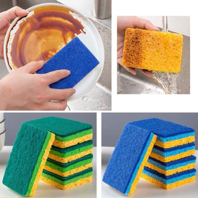 Cleaning Cloth Sponge Wood Pulp Cotton Three In One Cleaning Kitchen Washing Dishes And Pots