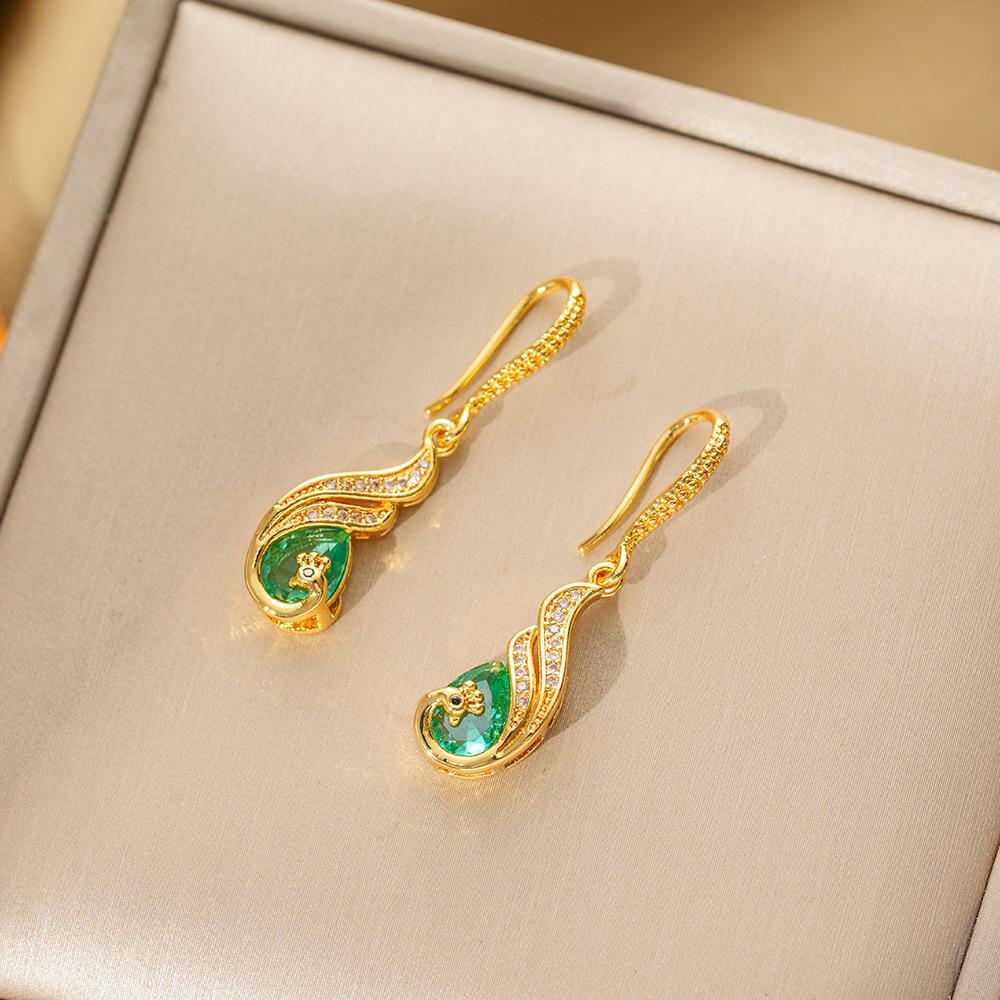 Blue Phoenix Earring Necklace Fashionable New High-end Jewelry Set