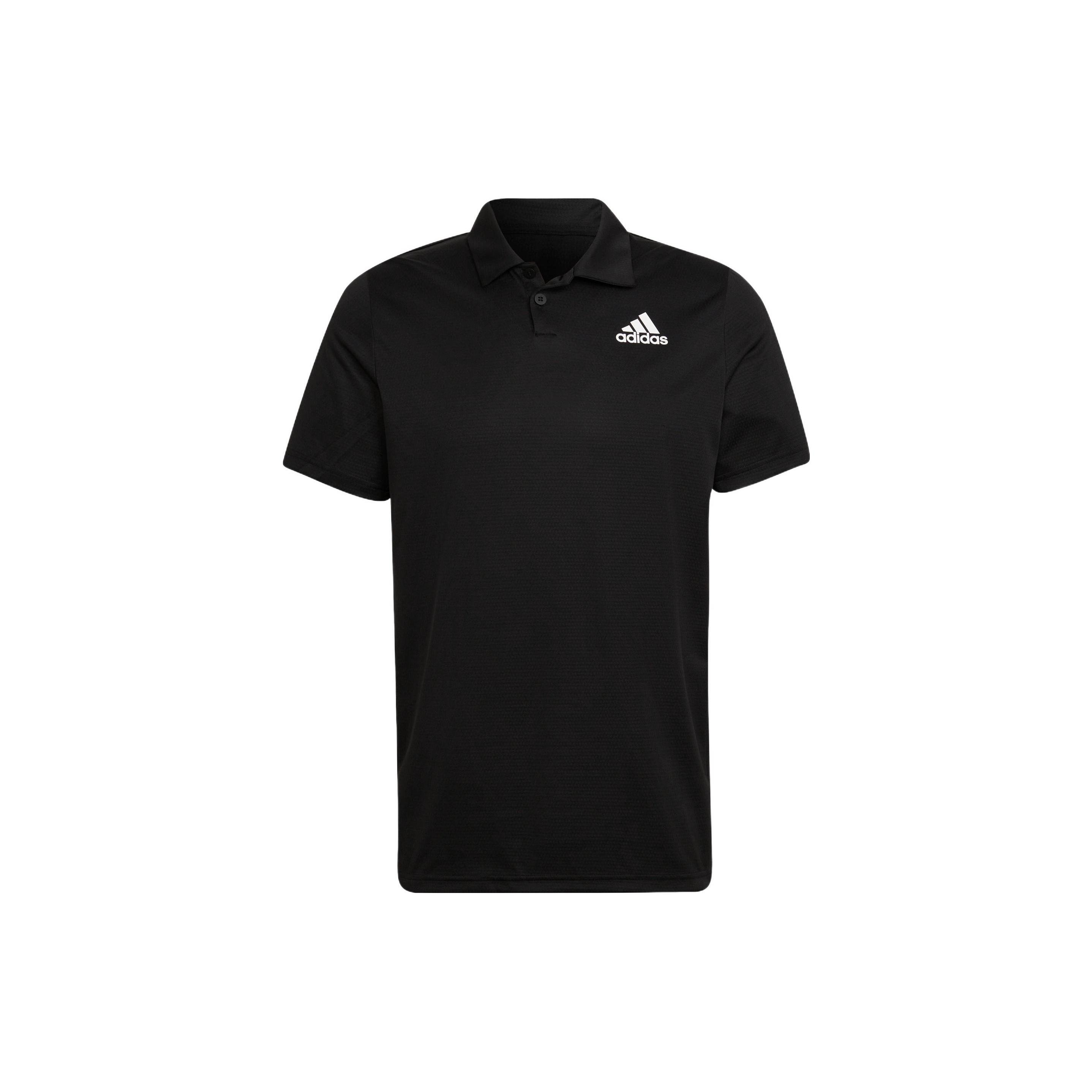 adidas Solid Color Tennis Sports Short Sleeve Polo Shirt Black Men s HC2716 M