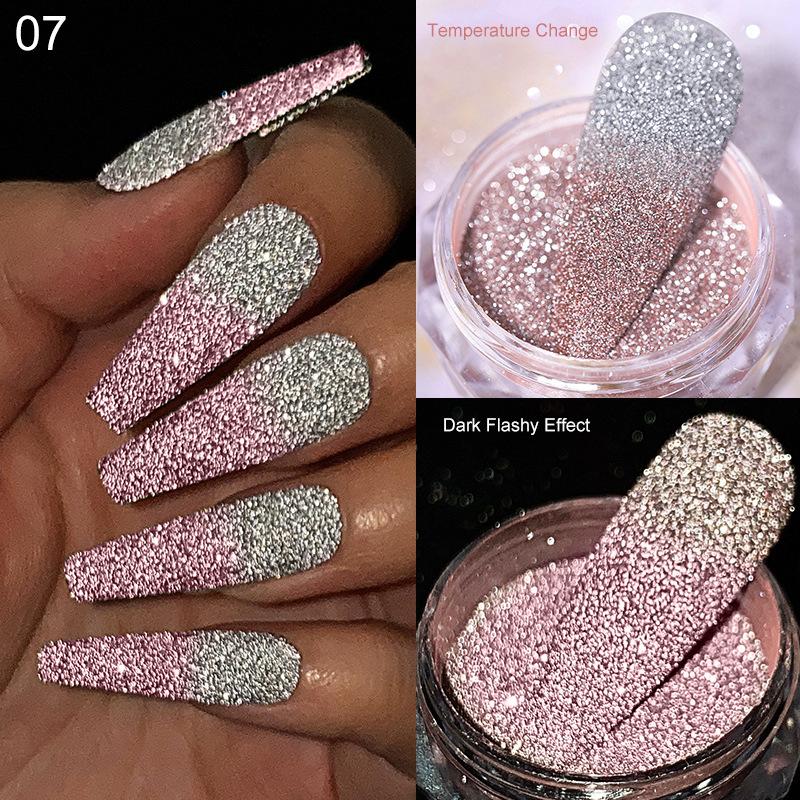 Poudre de diamant brisée chaude et explosive, poudre de sucre cristallisée, paillettes pour ongles, poudre rebondissante de diamants colorés pailletés