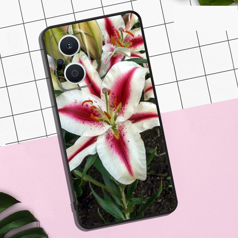 Lily Flowers Case For OPPO Reno 13F 12F 11F 8T 7 8 10 11 12 13 Pro OPPO Find X8 X6 Pro X3 X5 Lite Cover