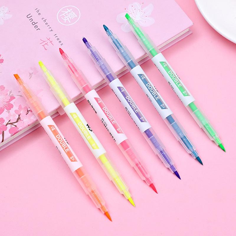Creative Double-ended Highlighter Pack For Students And Office Use Vibrant Colors