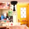 Decorative 1/12 Dollhouses Ceiling Light Miniature Chandelier with Clear Flower Shade for Miniature Living Room Decors