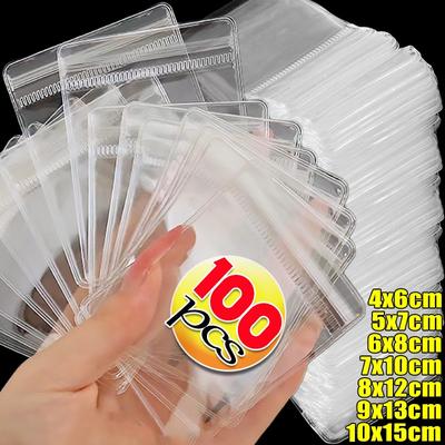 Wholesale PVC Self Sealed Bags for Jewelry Earrings Necklace Rings Storage Package Bag Organizer Dust-proof Anti-oxidation Pouch