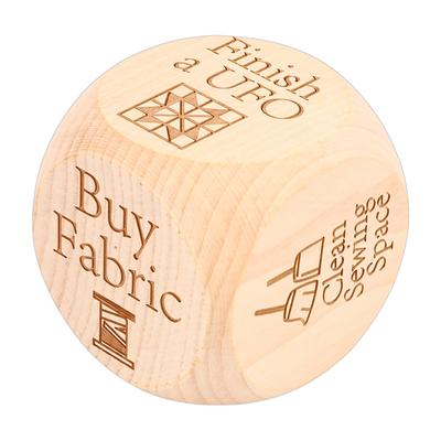 Quilter Dice for Decision with 6 Engraved Tasks Crafters Enthusiasts Fun Wooden Sewing Tool
