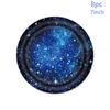 Starry Sky Theme Party Disposable Tableware Blue Night Starry Sky Plates Napkins Cups Kids Boys Happy Birthday Party Supplies