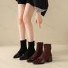 Fashion Fashion Retro Pointed Head Casual Suede Short Boots for Women 2025 Autumn Comfortable Versatile Square Heel Elegant Ankle Boots