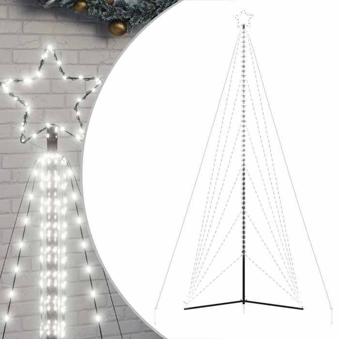 VidaXL Sapin de Noël à LED 861 LED blanc froid 478 cm, lumière de Noël, lumière de Noël LED, lumière de Noël extérieure, 4016425