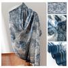 Summer Mulberry Silk Scarf Long High-end Silk Scarf Mother Style Blue Architectural Print Thin Gauze Scarf for Women
