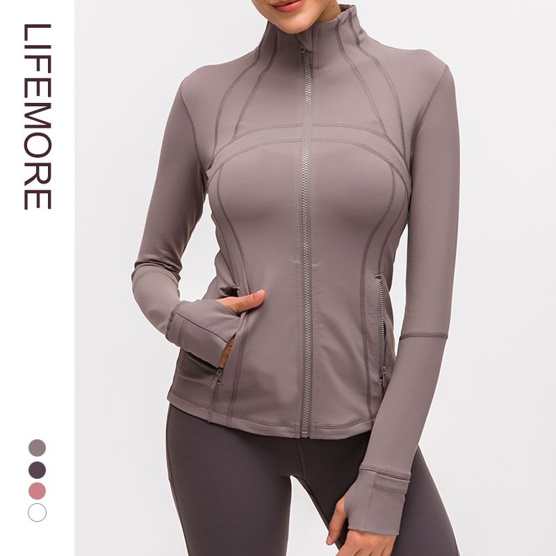 

Облегающая одежда для йоги средней длины, длинная, спортивная верхняя одежда для весны и осени Haiyuenyan S