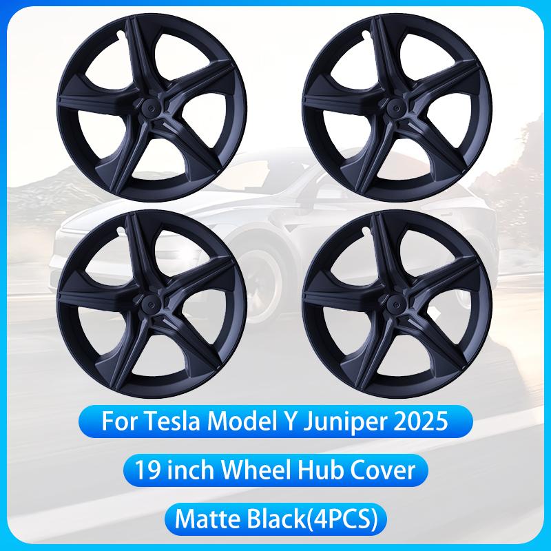 For Tesla Model Y Juniper 2025 4PCS 19 Inch Wheel Cap Automobile Performance Replacement Wheel Hubcap Full Rim Cover Accessories
