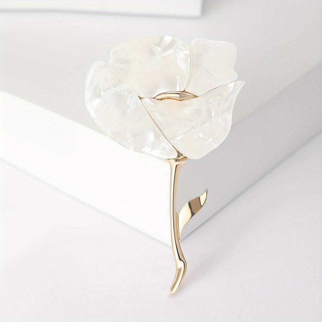 Big Flower Brooch Pin Acrylic Rose Women Brooch Fashion Design Gift For Women Clothing Decor