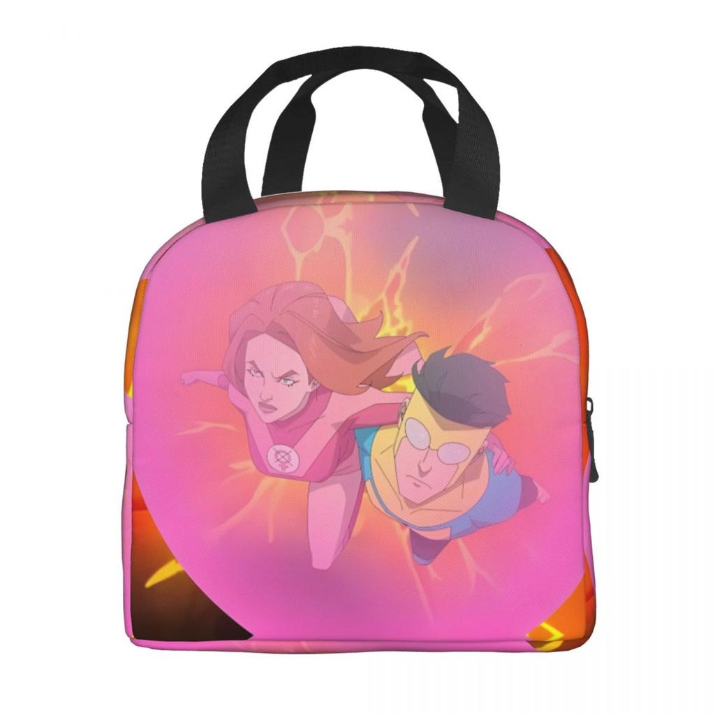 Invincible Hero Anime Cartoon Logo Product Insulated Lunch Bags For School Food Storage Bag Portable Thermal Cooler Lunch Boxes