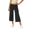 Pantaloni Capricci Larghi Elasticizzati a Vita Alta 3/4 da Donna Vestibilità Casual Pantaloni Lunghi con Tasche