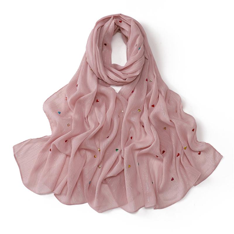 Plain Rhinestone Crystal Bubble Chiffon Hijab Shawls Long Bling Bling Wrap Ramadan Muslim Hijab Bufandas Women Islamic Turban