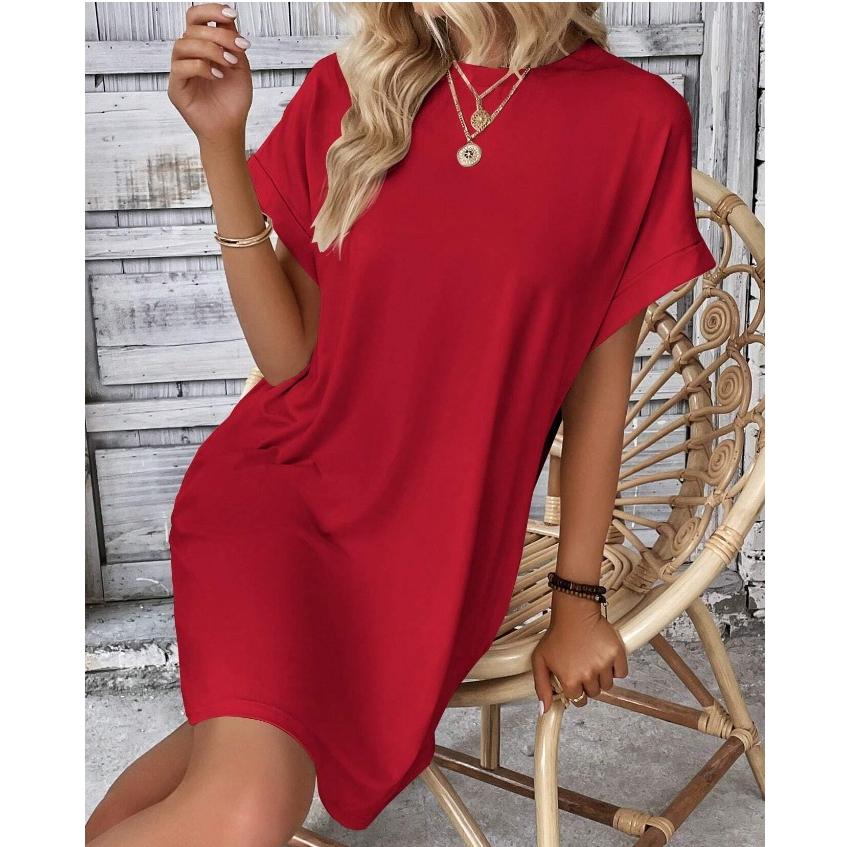 Летнее однотонное платье с цветочным принтом размера плюс — фото 6