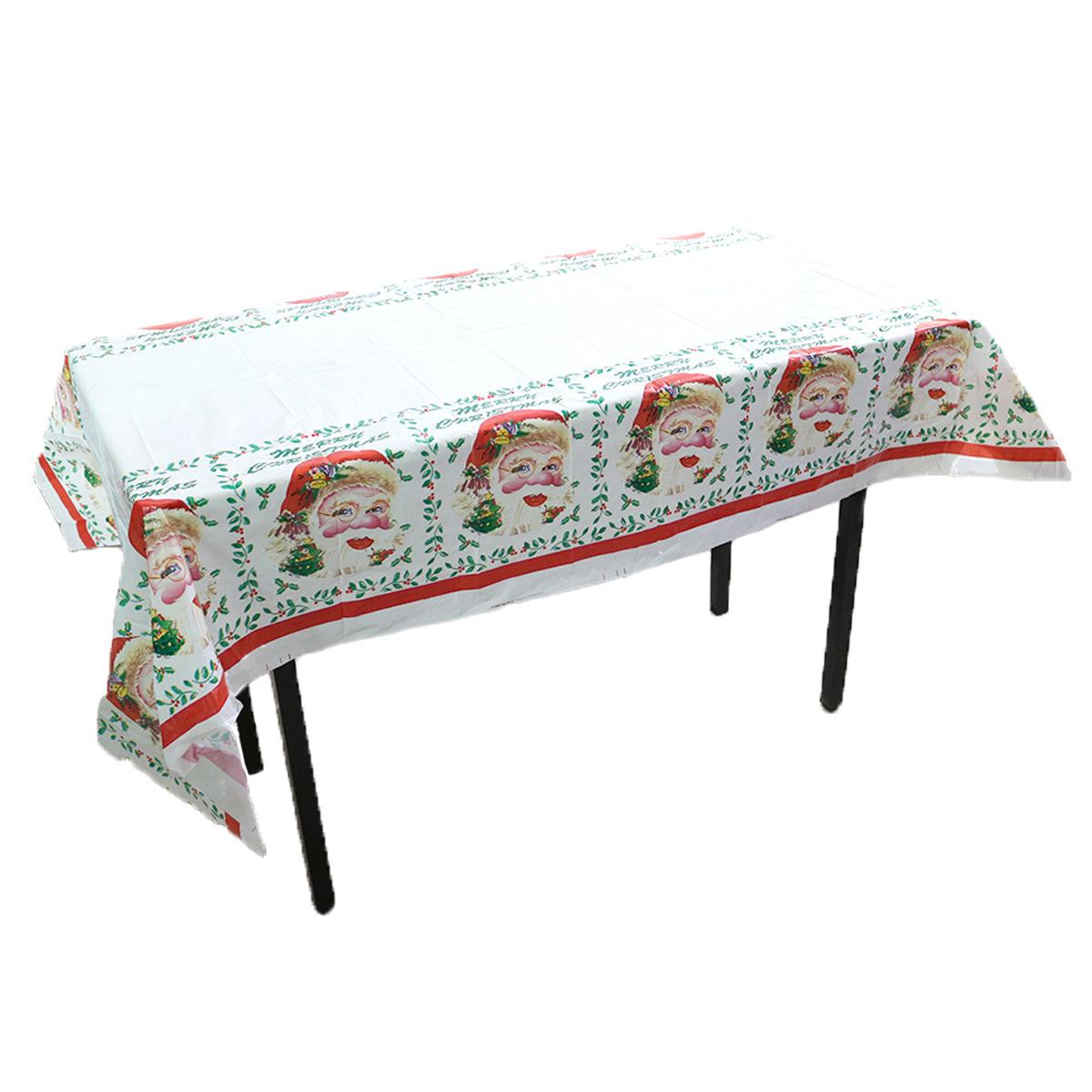 

Christmas Party Supplies Santa Snowman Pe Do Not Disposable Tablecloth Customization Christmas tablecloth 7