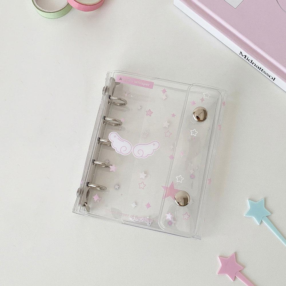 INS Transparent Loose-leaf Cover Angel Wings Patterns 3-inch Storage Photo Album Postcards Collect Book