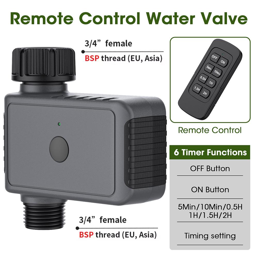 

Remote Control Watering Controller Intelligent Water Valve 1 Zone Irrigation Water Timer IP55 Automatic Irrigation Timing Module