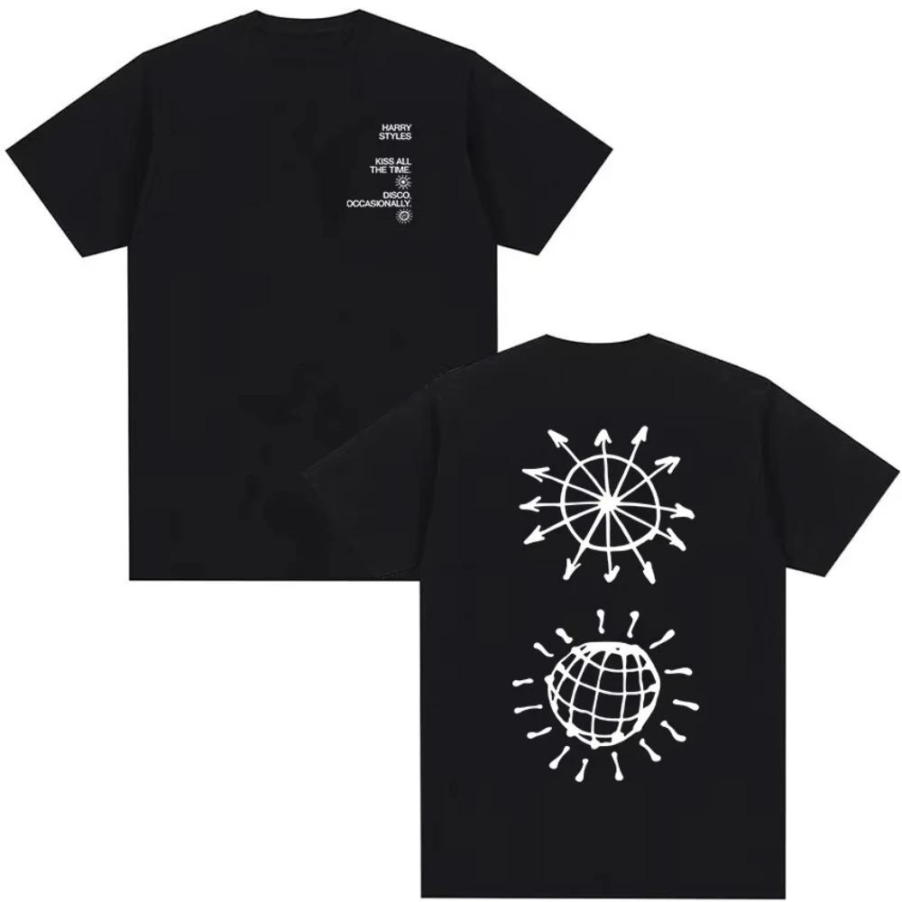 

Unisex Women Fashion Oversized Cotton T-shirts Harry Styles Kiss All The Time Disco Occasionally Tour 2026 Print Streetwear Tshirt S