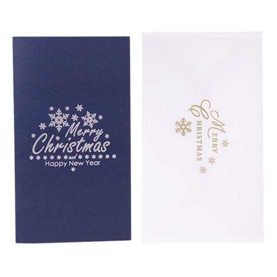 1/2/3Pcs 3D Christmas Greeting Card with Paper Envelope Foldable Pop-up 3D Tree Merry Xmas Wishes Message Card Festive Decoration Holiday Party Gift
