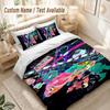 Splatoon Bedding Set, 1 Duvet Cover & 2 Pillowcases Soft Comfortable Bedroom Home Textile Decor