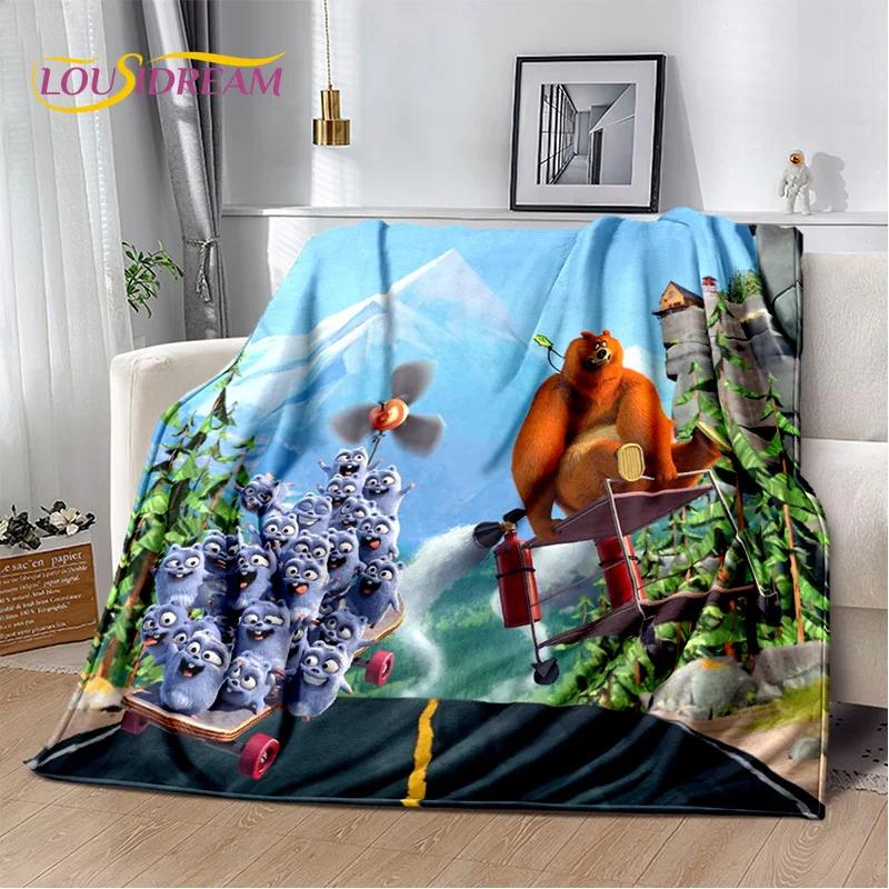 Cartoon Grizzy and The Lemmings Soft Flannel Blanket for Beds Bedroom Sofa Picnic,Throw Blanket for Cover Outdoors Leisure Gift