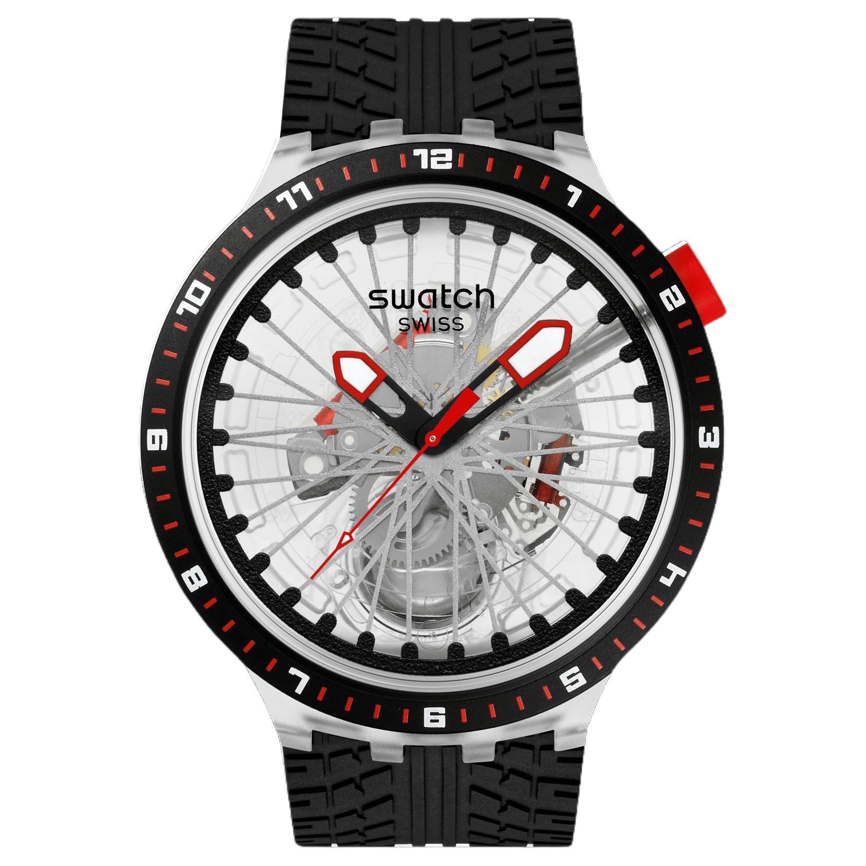 SWATCH Unisex Skeleton Watch SB05K103 SB05K103 Skeleton Dial