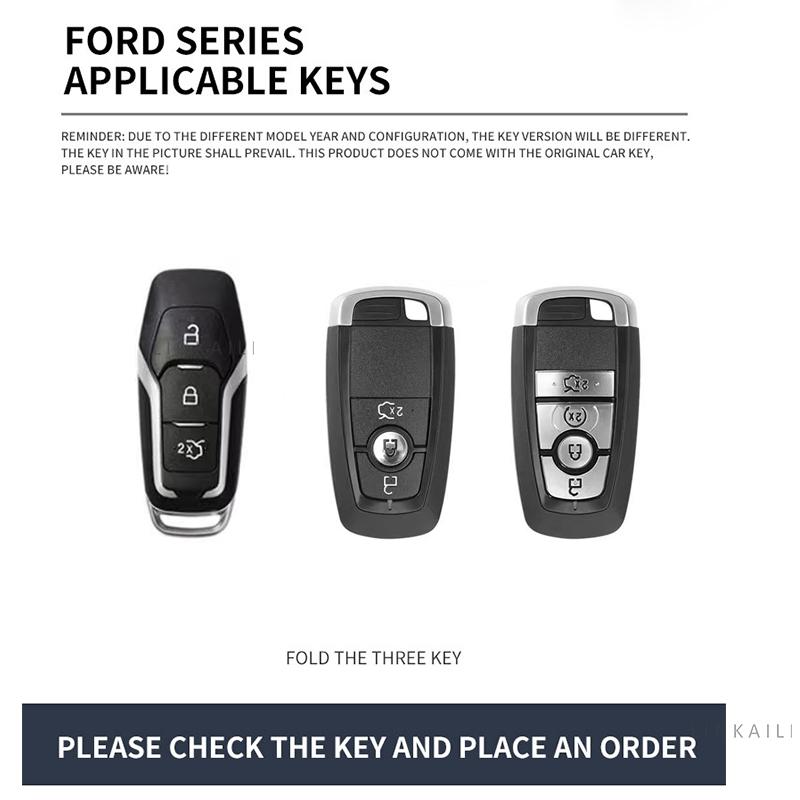 Zinc Alloy Car Key Case Fob Cover Protector Shell Fob Bag For Ford Edge EDGE 2020 2018 2017 2016 2015 Car Keychain Accessories