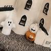 Decorative Mantelpiece Items Vintage Light-Up Cottage Halloween Decoration, Gothic Ghost Pumpkin Village House Miniature for Dioramas Figurine,