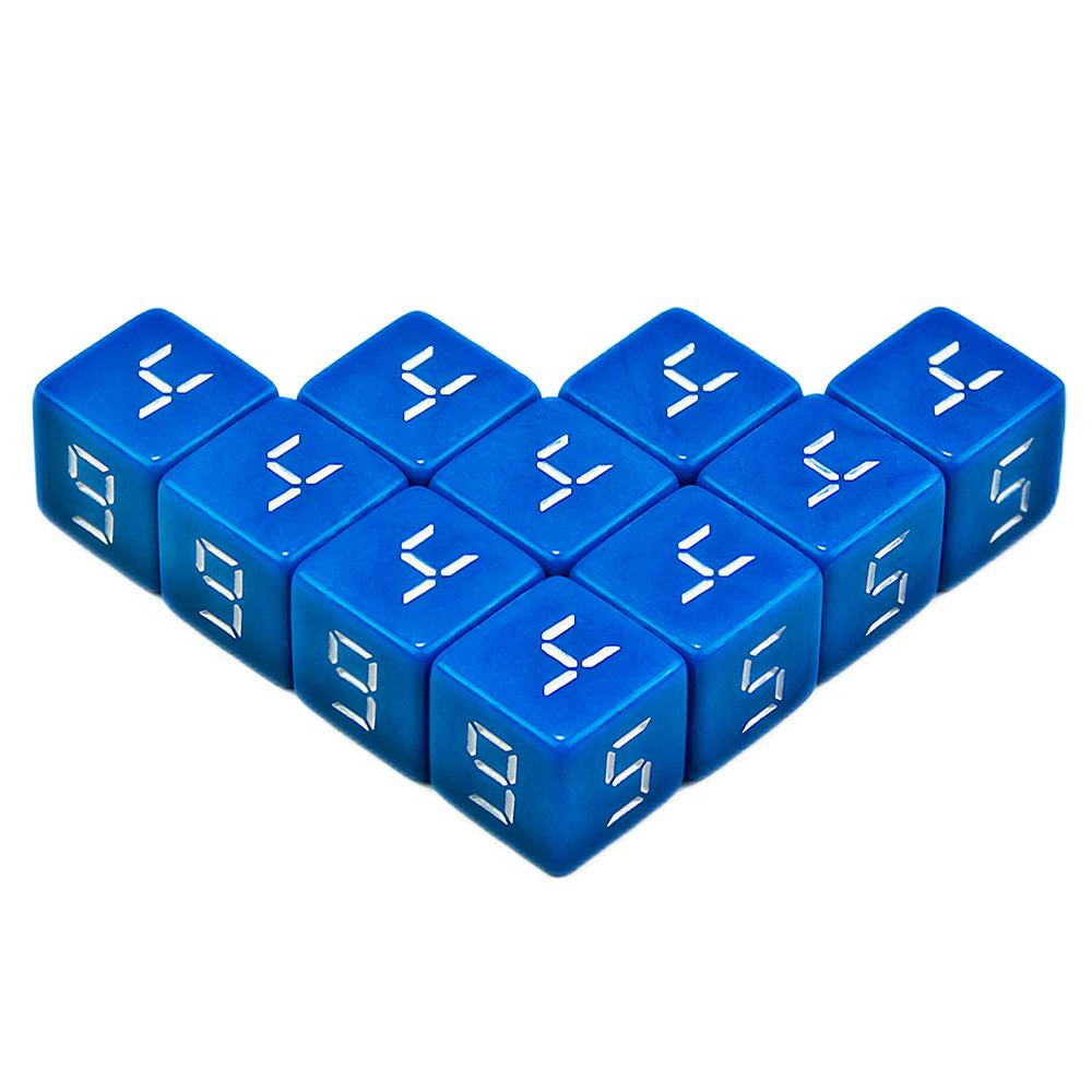 Digital D6 Dice6 Sided Cube 16mm Acrylic 10pcs for Poker Card Game Gaming Table