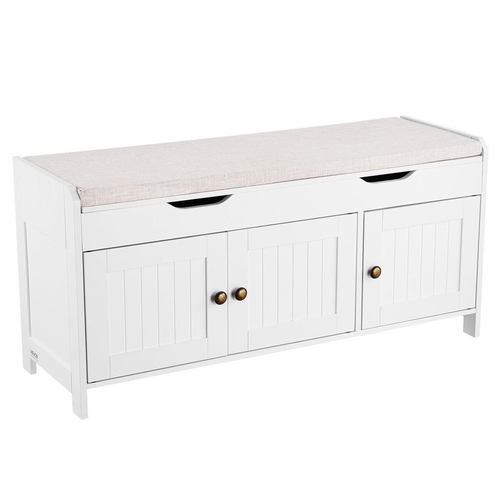 Shoe Bench, 1050 X 350 X 503 Mm Entryway Bench with Lift Top Storage and Seat Cushion, 250lbs Shoe Storage Rack with 3 Cabinets and Height Adjustable