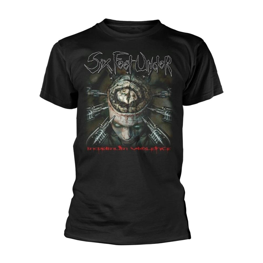 SIX FEET UNDER - MAXIMUM VIOLENCE BLACK T-Shirt, Front & Back Print Small S