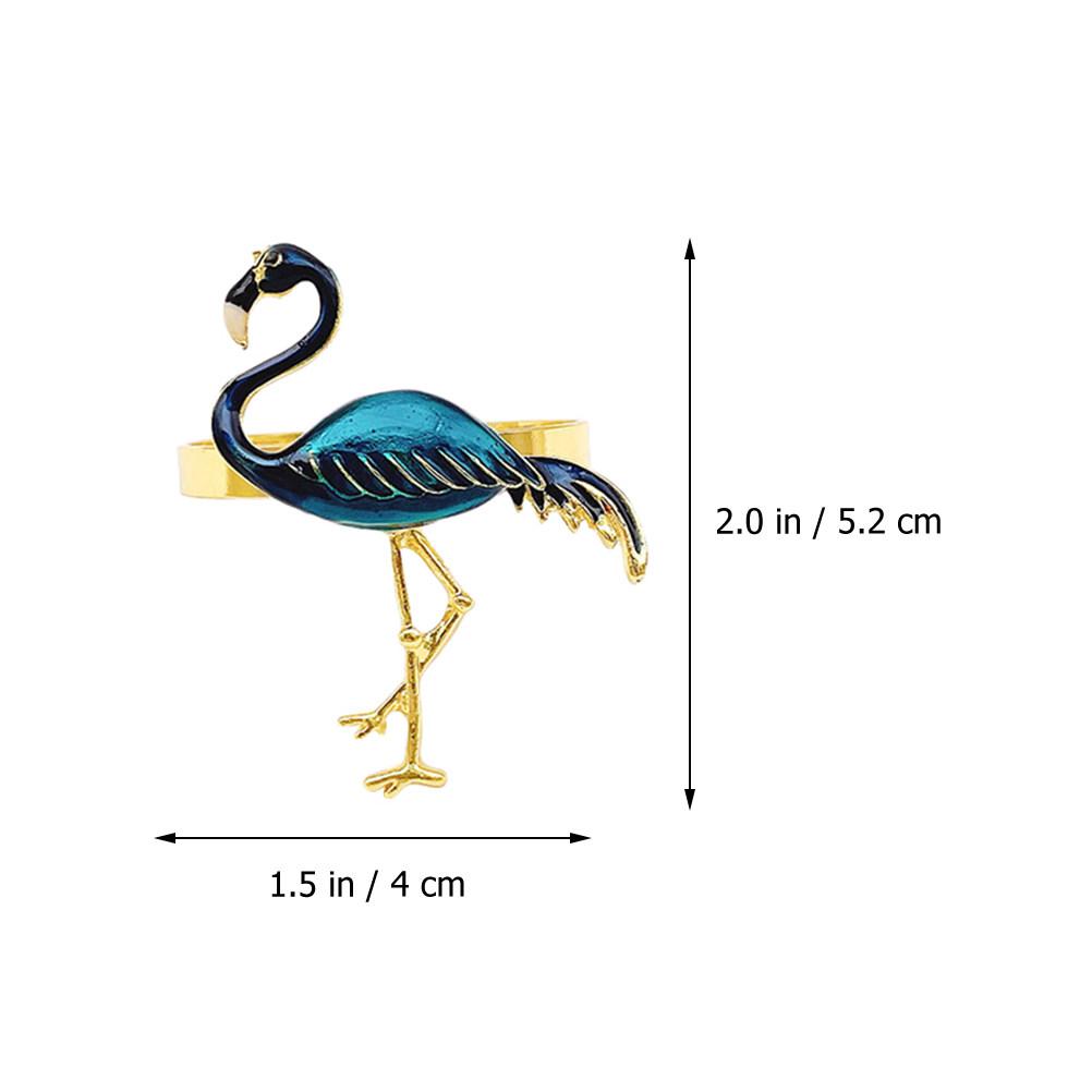 2Pcs Flamingos Napkin Rings Reusable Elegant Table Setting Accessories for Christmas Easter Valentine's Day Napkin Decor Buckle