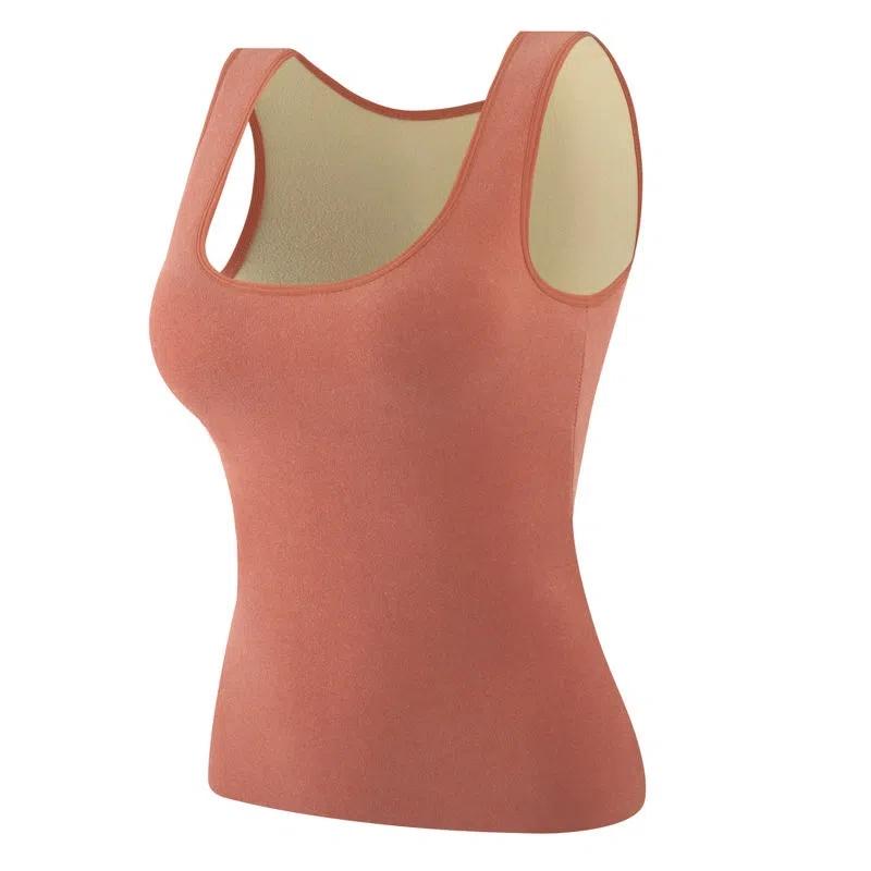 

Теплый жилет женский плюшевый утолщенный самонагревающийся морозостойкий базовый слой теплое нижнее белье студентка зимнее XXL оранжевый