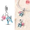 copper Authentic Starry Sky Astronaut Pink Star Shape Pendant Bracelets Musical Charm Ice Cream Bead Charms Compatible With Bracelets Women Diy Gift