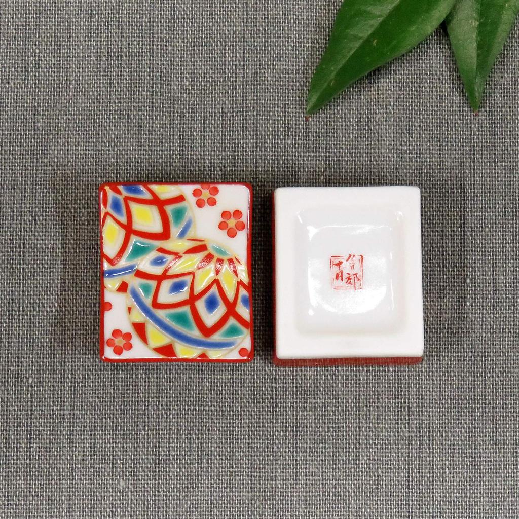 Chopstick rest stylish Kutani ware pair chopstick rest set temari pottery cutlery rest made in Japan