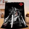 1PC Knightly Warrior In Armor Flannel Blanket Gift, Suitable for Both Men And Women, Soft Ideal for Beds And Sofa, Birthday Or Christmas Gift