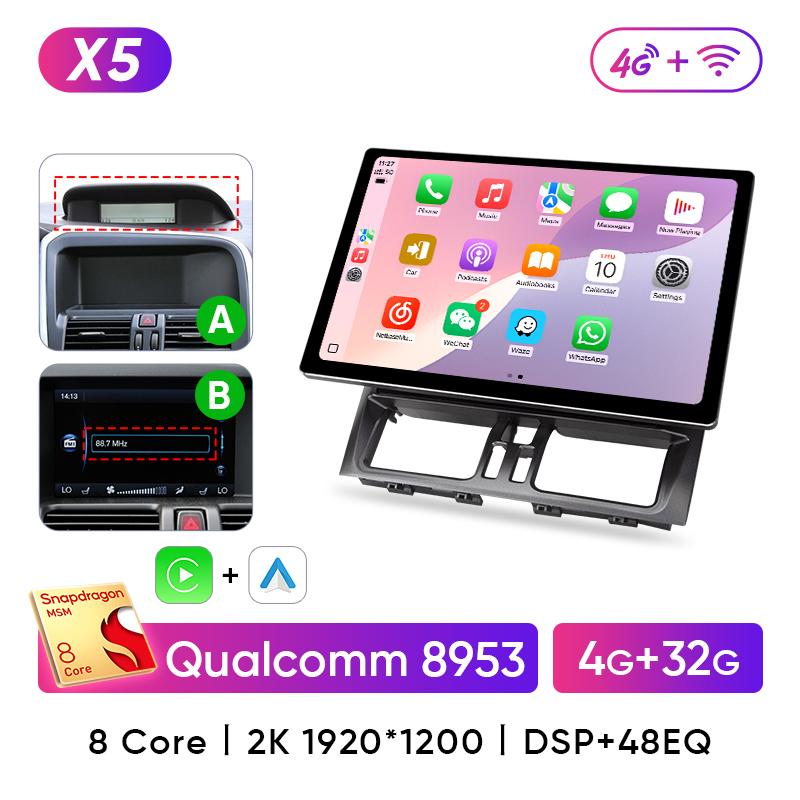 

Ainavi 13,1-дюймовый автомобильный радиоприемник для Volvo XC60 2008 2010 2013 2014 2017 беспроводной Android Auto Carplay автомобильный автомобильный радиоприемник мультимедийный плеер