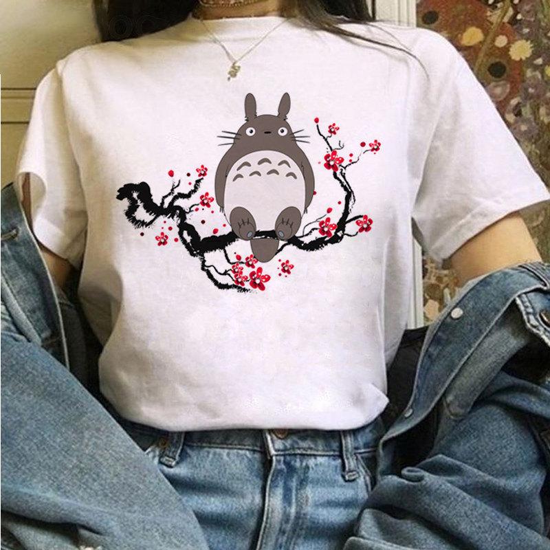 Cartoon Totoro Anime Series Printing, Summer Campus Large Size Men's and Women's Short Sleeve Anime T-shirt