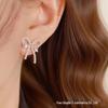 French High-End Pearl Bow Earrings - Niche Design
