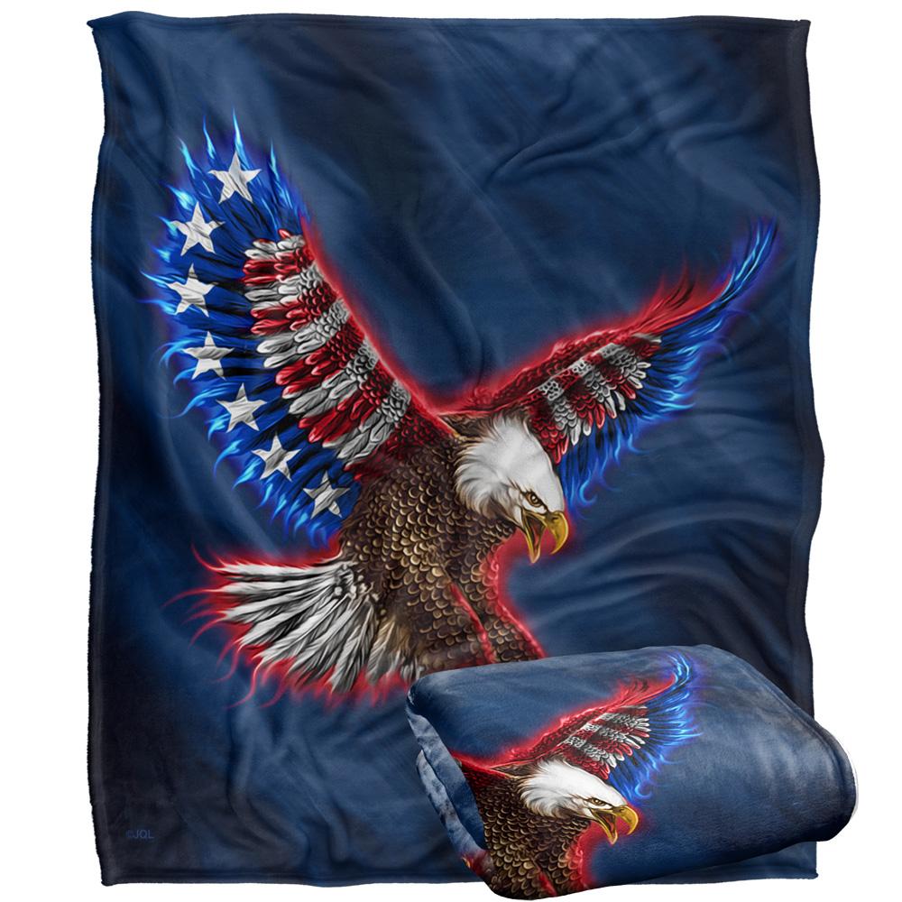 JQ Licensing James Piazza Silky American Flag Supersoft Blanket