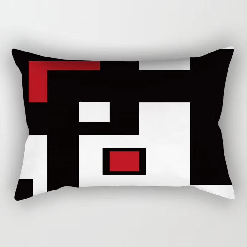 30*50cm Yellow Red Geometric Nordic Pattern Printing Simple Decoration Living Room Home Polyester Rectangular Pillowcase
